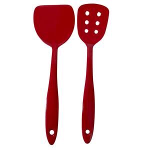 Vtg Red Melamine Large Spatula & Smaller Spatula Turner Heat Resistant 240°F